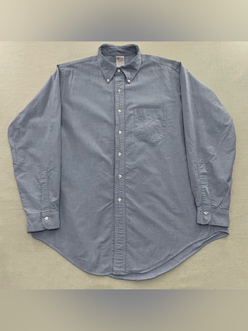 VTG Brooks Brothers Makers 16 5 OCBD Supima Oxford Cloth Button Down Blue USA